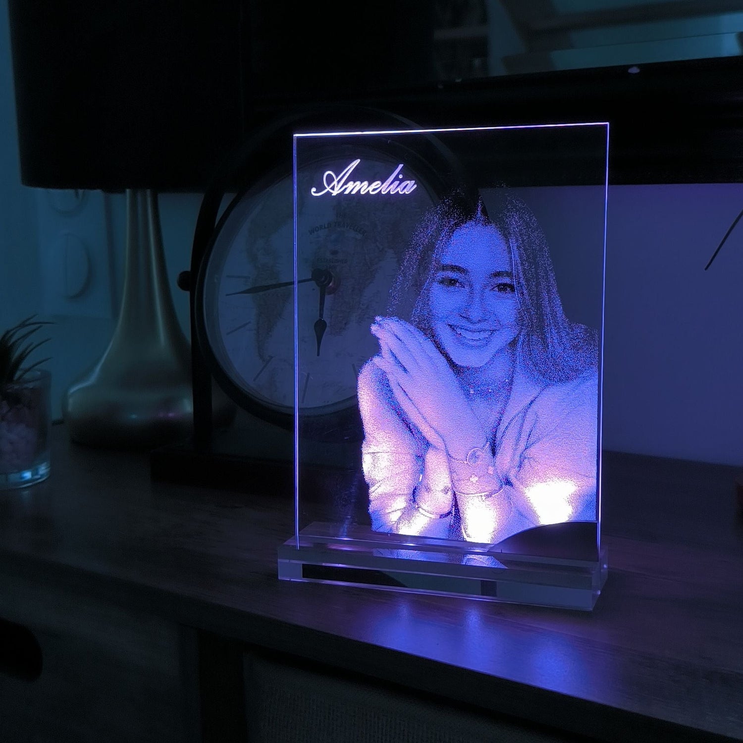 cadre LED photo 3d veilleuse, cadeau couple, veilleuse lLED cadre lumineux personnalisé