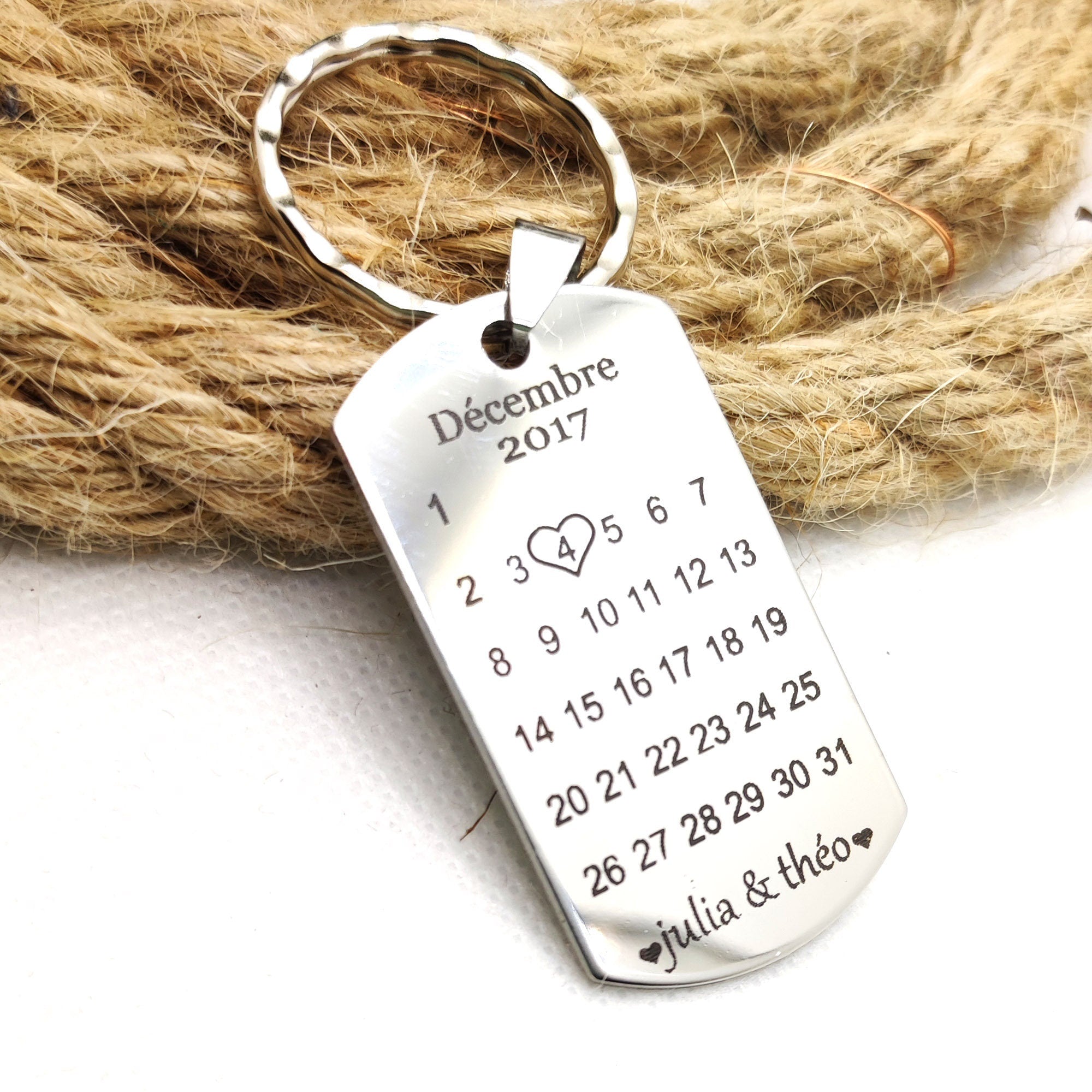 calendar key ring, love text mistress gift EVJF gift, key ring calendar, witness gift birth gift, Christmas gift